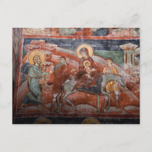 Cartão Postal Afrescos da Igreja Sérvia do século XIV,