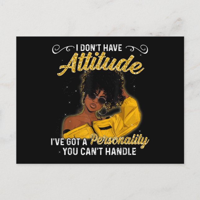 Cartão Postal África Americana Melanin Queen Black Girl Magic Af (Frente)