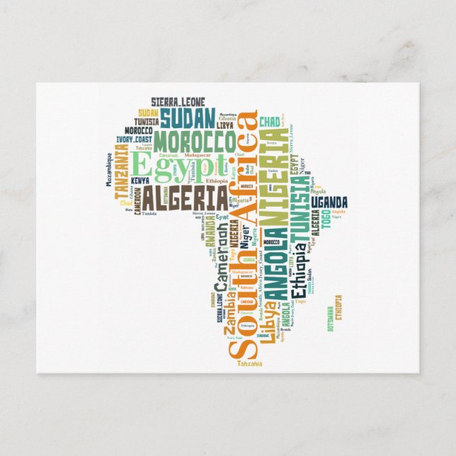Cartão Postal África - Arte Word (Frente)