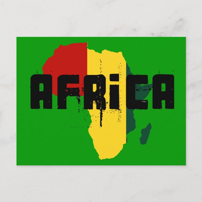 Cartão Postal África: Bandeira do rasta africano (Frente)