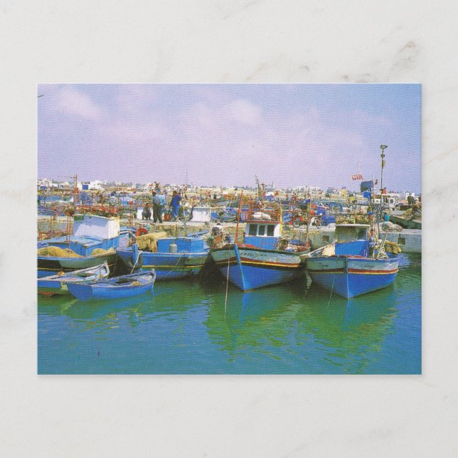 Cartão Postal África do Norte, Jerba, Tunísia, embarcações tradi (Frente)