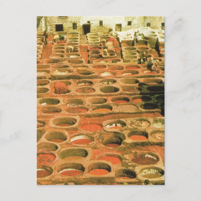 Cartão Postal África do Norte, Tannery, Marraquexe, Marrocos (Frente)