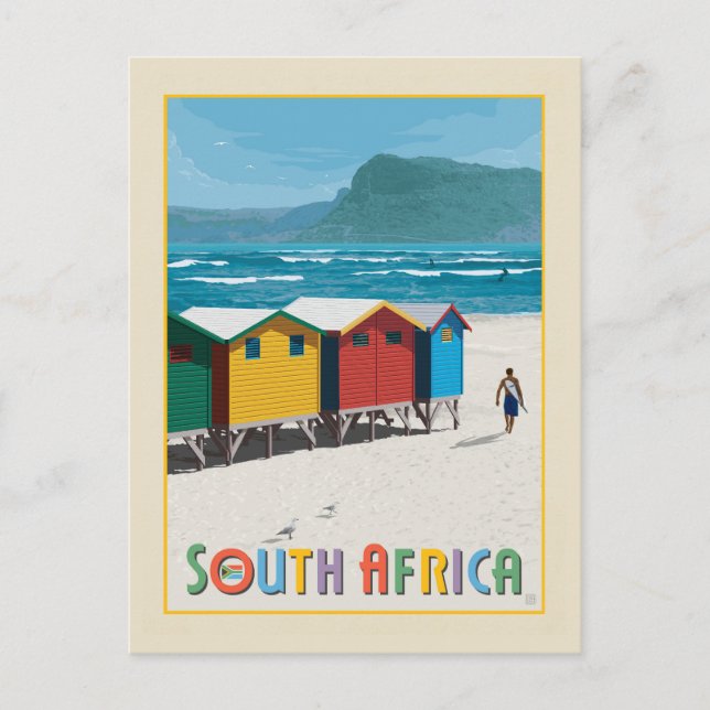 Cartão Postal África do Sul | Praia de Muizenberg (Frente)