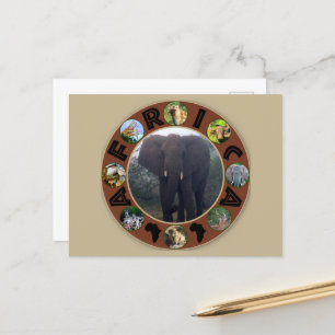 Cartão Postal África - Nascença do Elefante do Círculo da Vida S