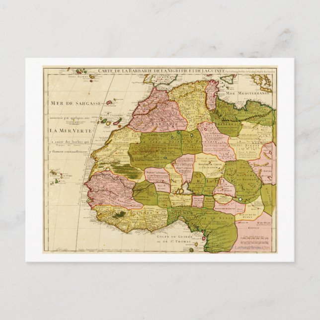 Cartão Postal África OcidentalMapa Panorâmico da África Ocidenta (Frente)