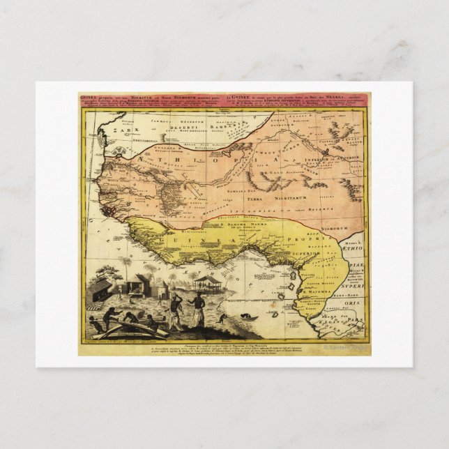 Cartão Postal África OcidentalMapa PanorâmicoÁfrica Ocidental (Frente)