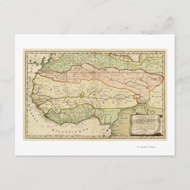 Cartão Postal África OcidentalMapa PanorâmicoÁfrica Ocidental (Frente)