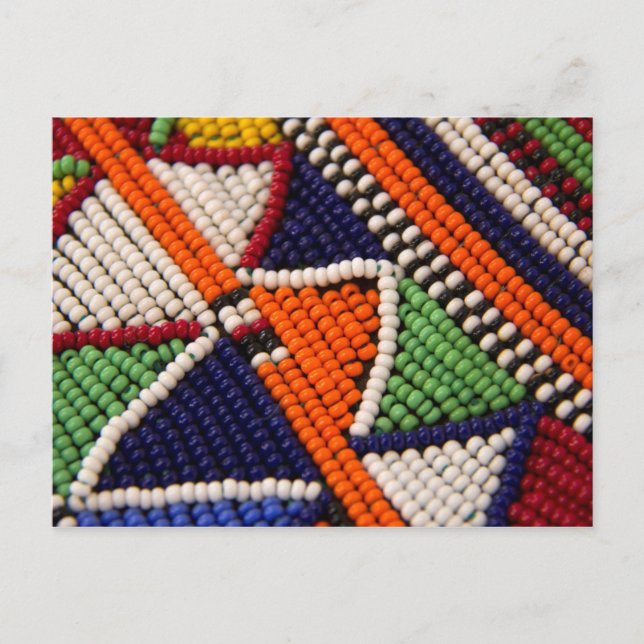 Cartão Postal África, Quênia. Miçangas Tribais de Maasai (Frente)