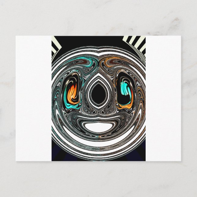 Cartão Postal African Ethnic Doodle Zebra texturou Art Impressão (Frente)