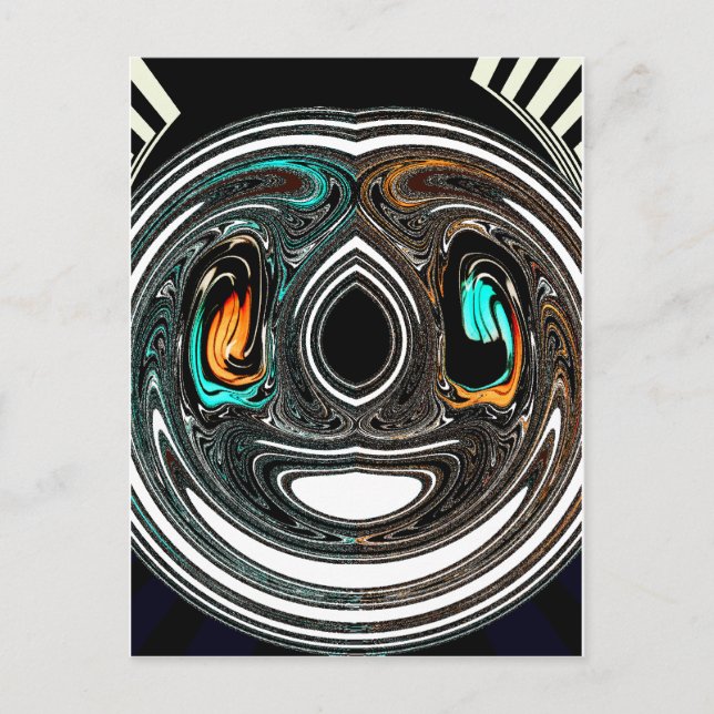 Cartão Postal African Ethnic Doodle Zebra texturou Art Impressão (Frente)