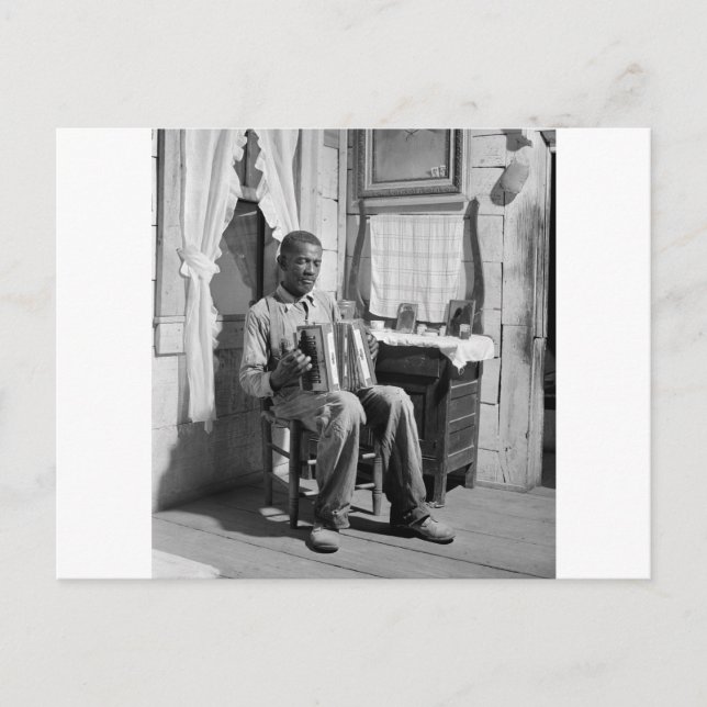 Cartão Postal Afro-Americano Accordion Player, 1941 (Frente)