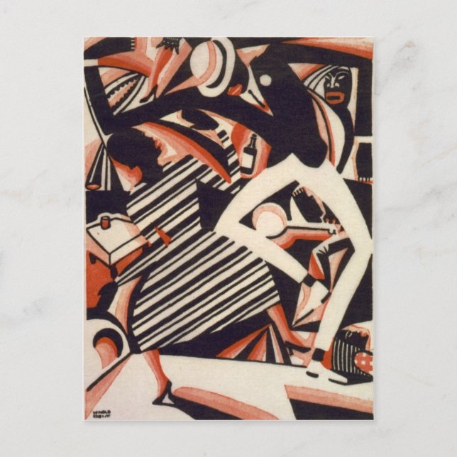 Cartão Postal Afro-americanos 1920 - Desenho em Duas Cores (Frente)