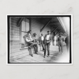 Cartão Postal Afro-americanos à espera do barco c1902