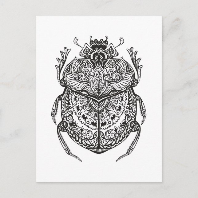 Cartão Postal Afro-escaravelho Zendoodle (Frente)