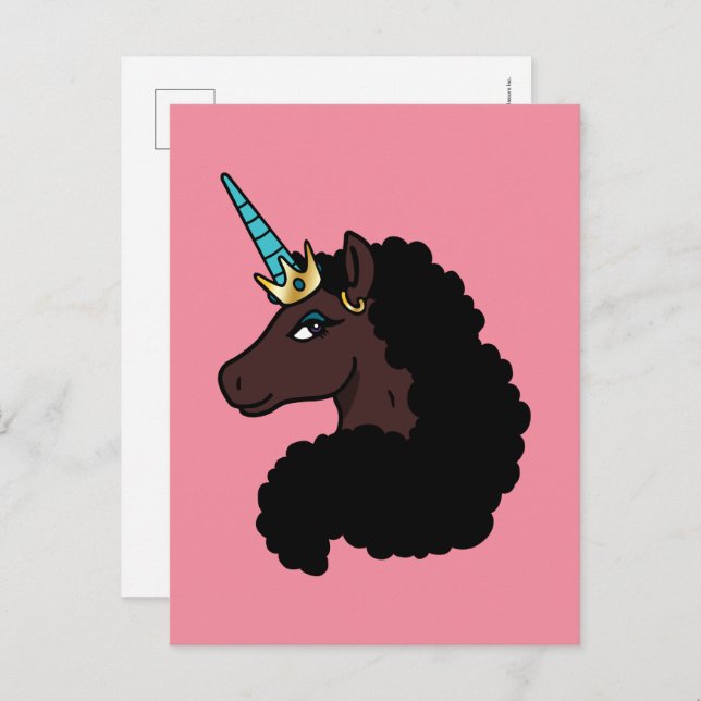 Cartão Postal Afro Unicorn | Magia (Frente/Verso)