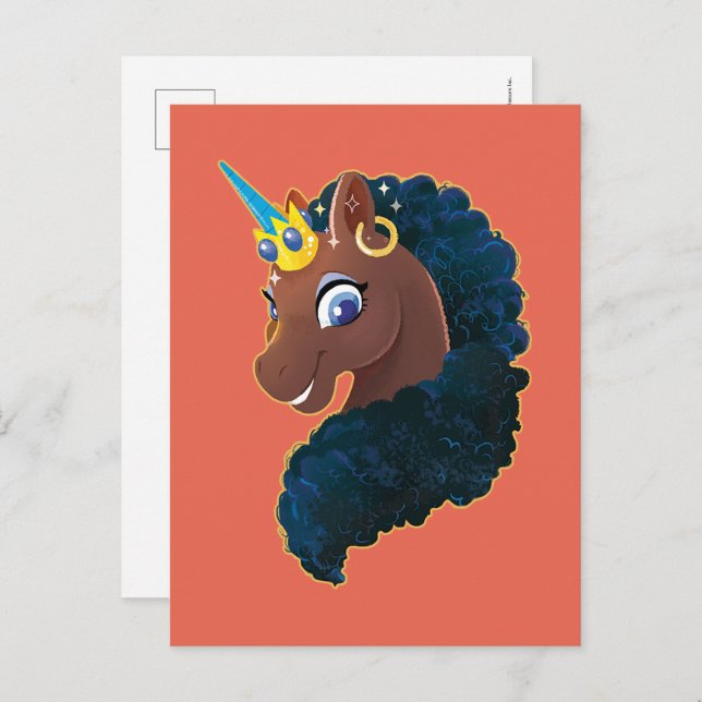 Cartão Postal Afro Unicorn | Magia (Frente/Verso)