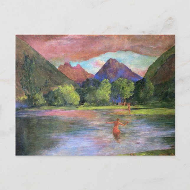 Cartão Postal "Afterglow, Tautira River, Tahiti" - John LaFarge (Frente)