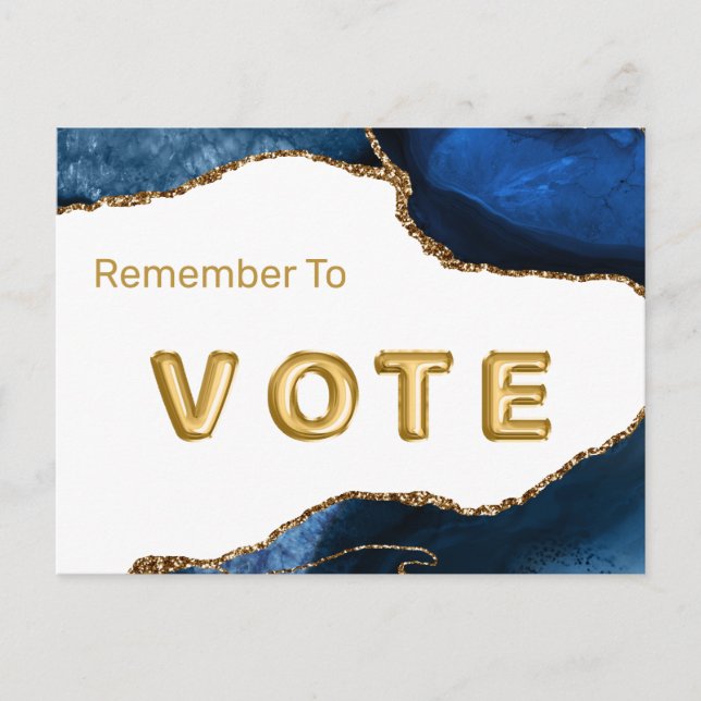 Cartão Postal Agate Sapphire with Gold Veins Vote (Frente)