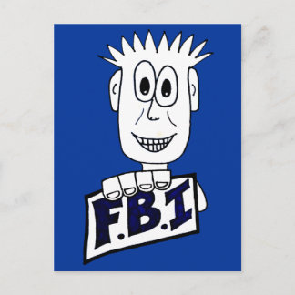 Cartão Postal Agente do FBI Cartoon