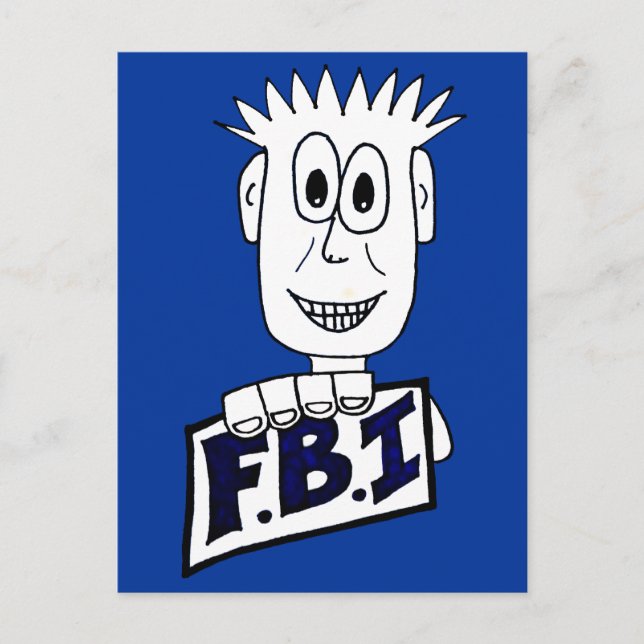 Cartão Postal Agente do FBI Cartoon (Frente)