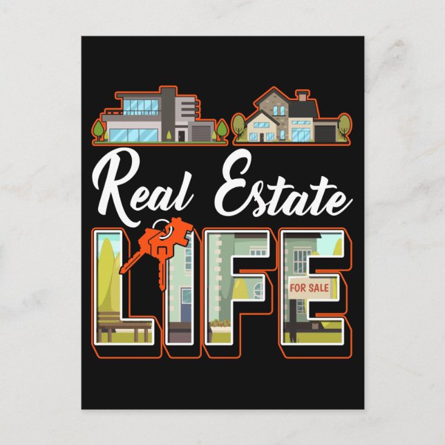 Cartão Postal Agente Imobiliário Funny Broker Investor (Frente)