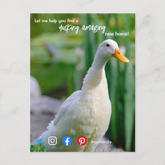 Cartão Postal agente imobiliário maravilhoso incrível marketing (Frente)