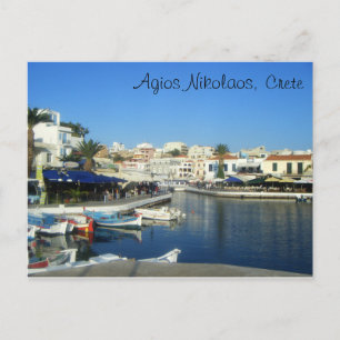 Cartão Postal Agios Nikolaos, Creta, Grécia