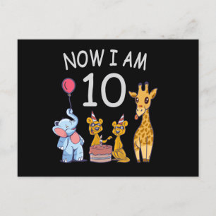 Cartão Postal Agora eu tenho 10 anos de idade Aniversário de 10