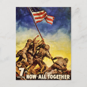 Cartão Postal Agora, todos juntos, o Poster da Guerra da Vintage