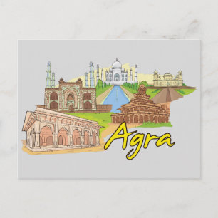Cartão Postal Agra, Índia Cidade Famosa
