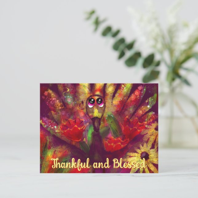 Cartão Postal Agradecido Abençoado Peru Personalizado Dia de Açã (Em pé/Frente)