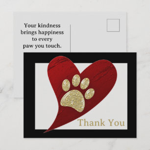 Cartão Postal Agradecimento ao Cuidador de Animais de Estimação 