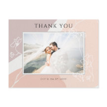 Agradecimento Botânico Moderno de Casamento Tom Pê