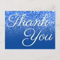 Agradecimento Brilhante Ombre Azul Escuro