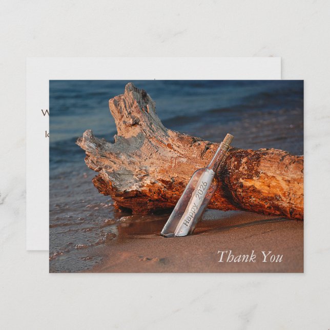 Cartão Postal Agradecimento de Ano Novo 2026 para Negócios (Frente/Verso)