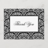 Agradecimento de Casamento em Preto e Branco Elega