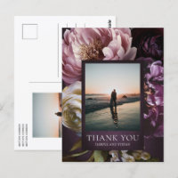 Agradecimento de Casamento Floral Roxo Maximalista