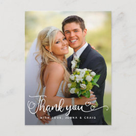 Cartão Postal Agradecimento de Casamento | Letra Manuscrita Sobr