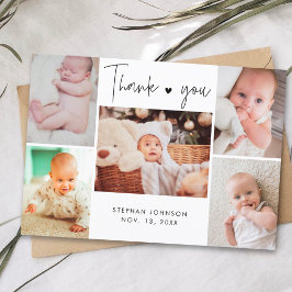 Cartão Postal Agradecimento de Chuvinha de Bebê com Múltiplas Fo