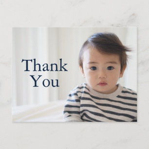 Cartão Postal Agradecimento de Foto de Aniversário Infantil Bási