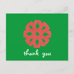 Cartão Postal Agradecimento de Natal Snowflake