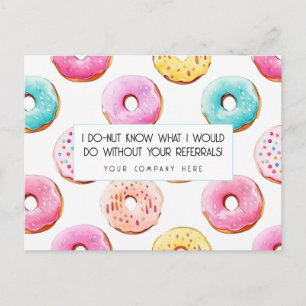 Cartão Postal Agradecimento de Referência de Imóveis com Donut d