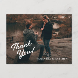 Cartão Postal Agradecimento do Partido de Noivado Rústico Modern