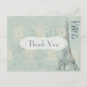 Cartão Postal Agradecimento Temático de Paris
