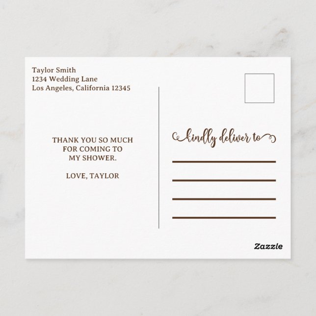 Cartão Postal Agradecimento Tipografia Ouro Moderno  (Verso)