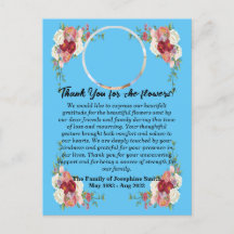 Agradecimentos do Funeral por Flores após a Morte