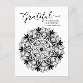 Cartão Postal Agradeço a afirmação e a intenção de Mandala