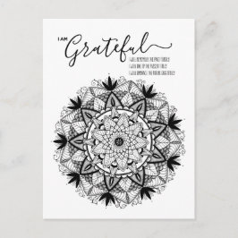 Cartão Postal Agradeço a afirmação e a intenção de Mandala
