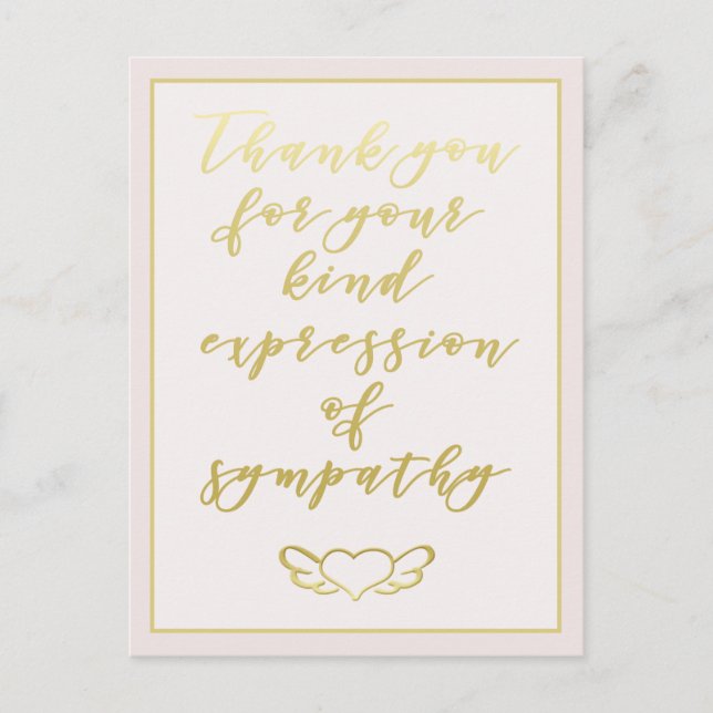 Cartão Postal Agradeço a sua simpatia - Rosa Esbranquiçado (Frente)