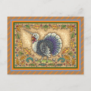 CARTÃO POSTAL AGRADEÇO AO UNICORN TURQUIA, FANTASIA BRANCA